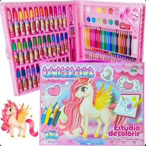 D nq np 790505 mlb78532849245 082024 o kit escolar menina maleta estudio infantil pintura 150 pecas